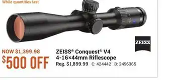 Cabela's ZEISS Conquest V4 4-16×44mm Riflescope offer
