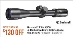 Cabela's Bushnell Elite 4500 4-16×50mm Multi-X Riflescope offer