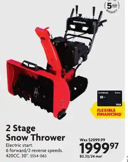 Home Hardware 2 Stage Snow Thrower offer