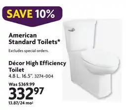 Home Hardware Décor High Efficiency Toilet offer