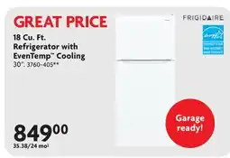 Home Hardware 18 Cu. Ft. Refrigerator with EvenTemp Cooling offer