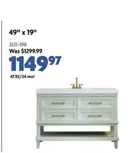 Home Hardware 49 x 19 Bristol Vanity with Cultured Marble Top offer