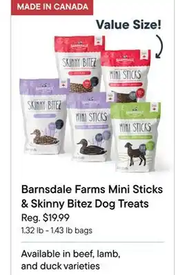 Petvalu Barnsdale Farms Mini Sticks & Skinny Bitez Dog Treats offer