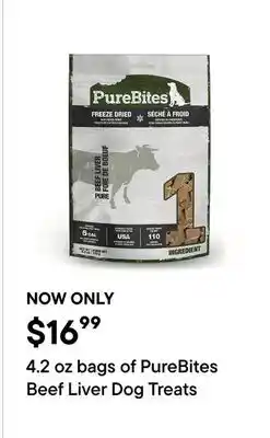 Petvalu 4.2 oz. bags of PureBites Beef Liver Dog Treats offer
