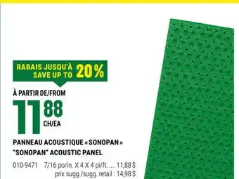 BMR PANNEAU ACOUSTIQUE  SONOPAN  offer