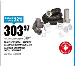 BMR TROUSSE D'INSTALLATION DE BASE POUR ÉCHANGEUR D'AIR offer