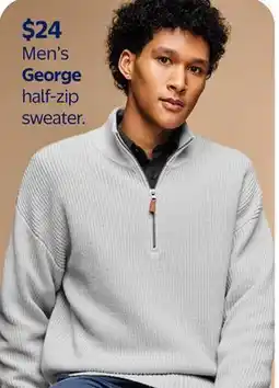 Walmart Men's George half-zip sweater offer