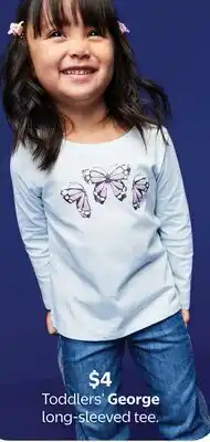 Walmart Toddlers' George long-Sleeved tee offer
