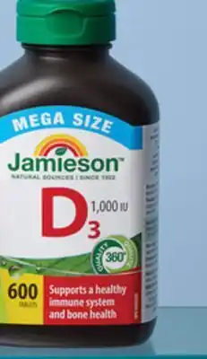 Walmart Jamieson mega size vitamin D3 or B12 offer