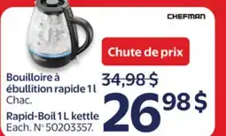 Walmart Chefman Rapid-Boil 1 L kettle offer