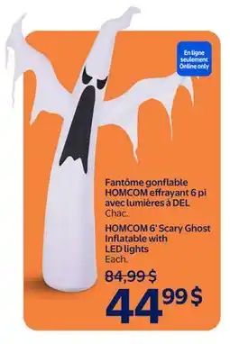 Walmart HOMCOM 6' Scary Ghost Inflatable with LED Lights offer