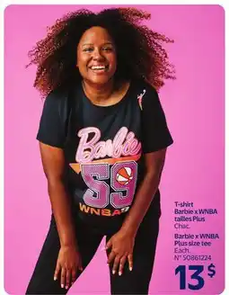 Walmart T-shirt Barbie x WNBA tailles Plus offer