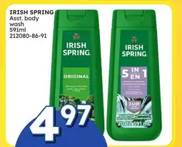 Rossy IRISH SPRING Asst. body wash offer