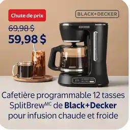 Walmart Cafetière programmable 12 tasses SplitBrew de Black+Decker pour infusion chaude et froide offer