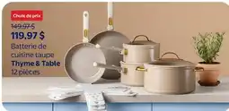 Walmart Batterie de cuisine taupe Thyme & Table offer