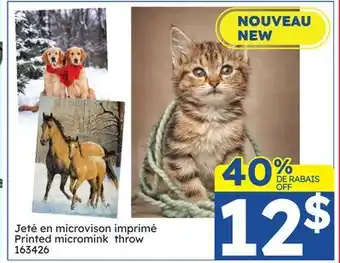 Rossy Printed micromink throw offer
