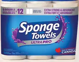 Walmart Paq. de 6 rouleaux doubles d'essuie-tout Ultra Pro de Sponge Towels offer