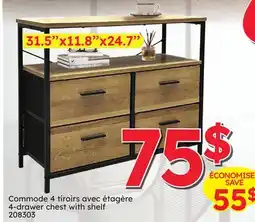 Rossy 4-drawer chest with shelf offer
