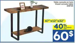 Rossy Wood console table 47''x12''x32'' offer