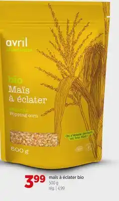 Avril Maïs à éclater bio offer
