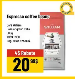 Mayrand Cafe William Espresso coffee beans offer