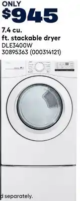 RONA 7.4 cu. ft. stackable dryer offer