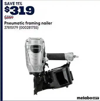 RONA Pneumatic framing nailer offer