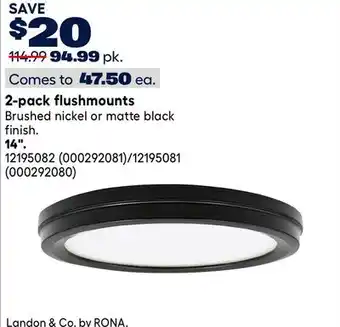 RONA 2-pack flushmounts 14 offer