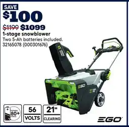 RONA EGO POWER+ 1-stage snowblower offer