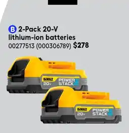 RONA Dewalt 2-Pack 20-V lithium-ion batteries offer
