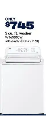 RONA LG 5 cu. ft. washer offer