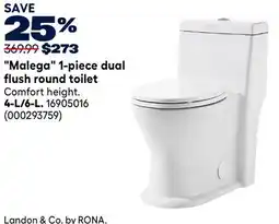 RONA Malega I-piece dual flush round toilet offer