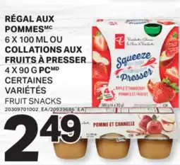 L'Intermarché RÉGAL AUX POMMES, 6 X 100 ML OU COLLATIONS AUX FRUITS À PRESSER, 4X90 G | FRUIT SNACKS offer
