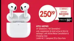 Pharmaprix APPLE AIRPODS 4th Generation with active noise Cancellation * Charing Case offer