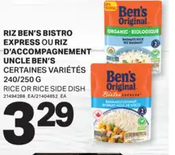 L'Intermarché RIZ BEN'S BISTRO EXPRESS OU RIZ EXPRESS OUOU RIZ D'ACCOMPAGNEMENT, 240/250 G offer