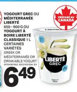 L'Intermarché YOGOURT GREC OU MÉDITERRANÉE, 650 - 900 G OU YOGOURT À BOIRE LIBERTÉ, 1 L offer