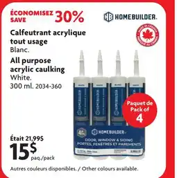 Home Hardware All purpose acrylic caulking offer