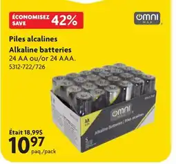 Home Hardware Piles alcalines Alkaline batteries 24 AA or 24 AAA offer