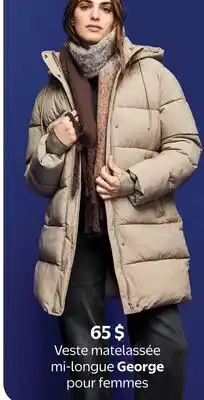 Walmart Veste matelassée mi-longue George pour femmes offer