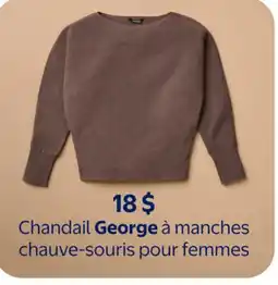 Walmart Chandail George à manches chauve-souris pour femmes offer