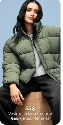 Walmart Veste matelassée courte George pour femmes offer