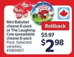 Walmart Mini Babybel cheese 6-pack or The Laughing Cow spreadable cheese 8-pack offer