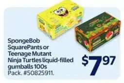 Walmart SpongeBob SquarePants or Teenage Mutant Ninja Turtles liquid-filled gumballs offer