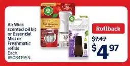 Walmart Air Wick scented oil kit or Essential Mist or Freshmatic refills offer