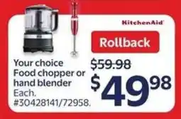 Walmart KitchenAid Food Chopper or Hand Blender offer