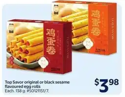 Walmart Top Savor original or black sesame flavoured egg rolls offer