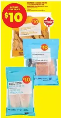 Real Canadian Superstore Breaded Chicken Strips or Basa/Salmon Fillets offer