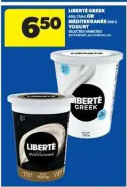Real Canadian Superstore LIBERTÉ Greek or Méditerranée Yogurt offer