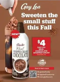 Real Canadian Superstore Gay Lea Real Whipped Cream Chocolate offer
