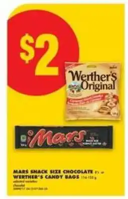 No Frills Mars Snack Size Chocolate / Werther's Candy Bag offer